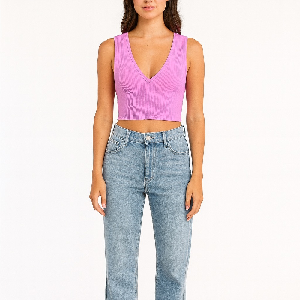 Urban Outfitters Out From Under Pink Ribbed Stretchy Bra Top Size Large